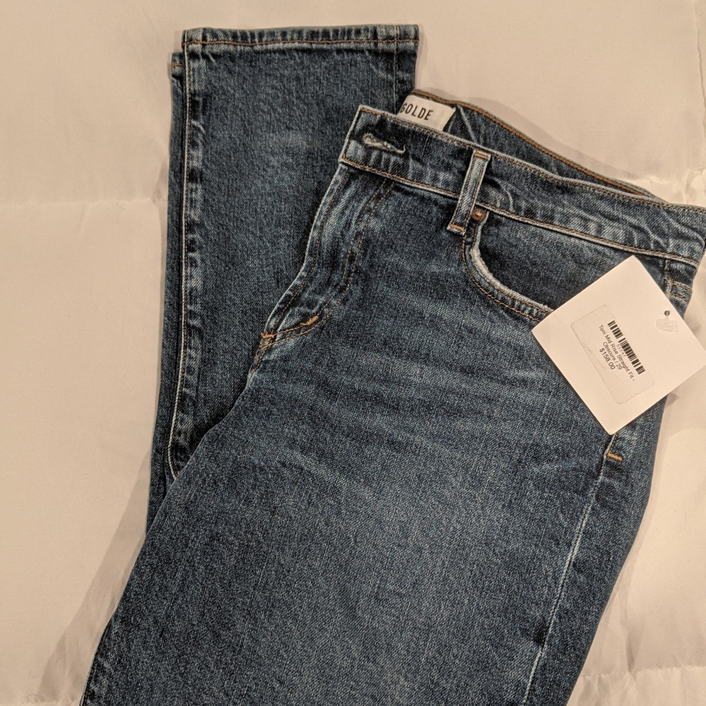 NWT Agolde Toni Mid Rise Jeans Obscure